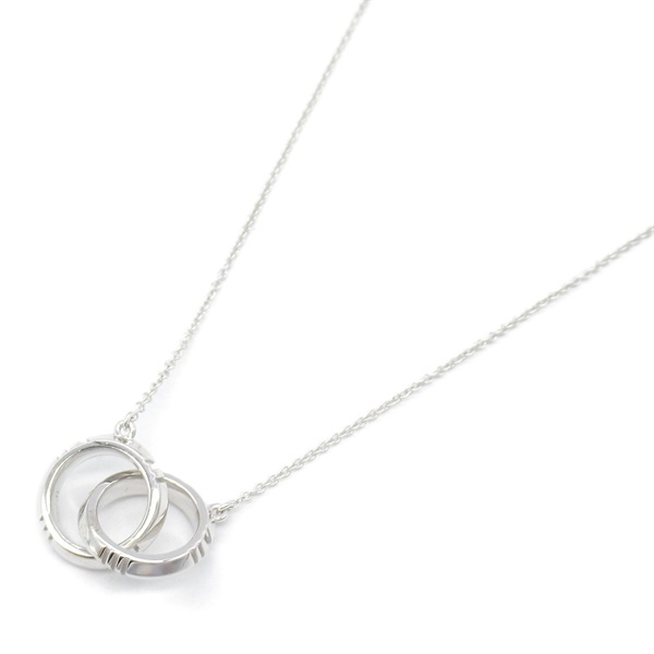 TIFFANY＆CO Double Circle Necklace Pendant 18KWG White Gold Used women
