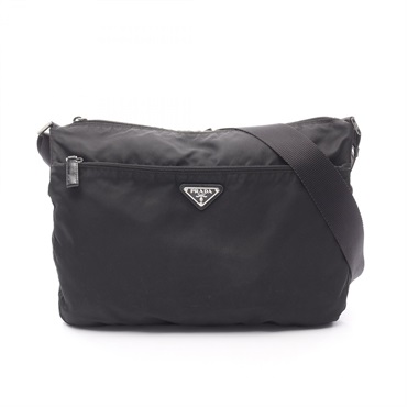 PRADA Re-Nylon Shoulder Bag crossbody Nylon leather Black Used Women logo