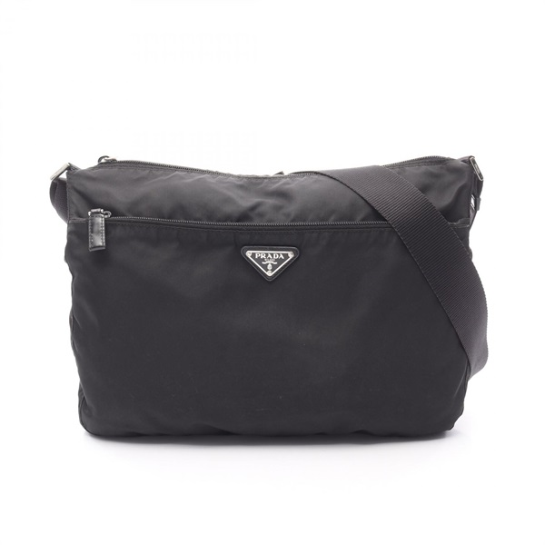 PRADA Re-Nylon Shoulder Bag crossbody Nylon leather Black Used Women logo