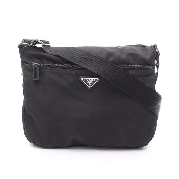 PRADA Re-Nylon Shoulder crossbody Bag Nylon leather Black Used Women logo