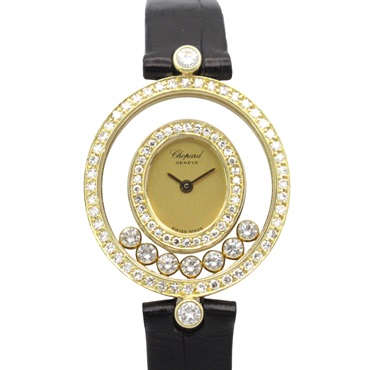 Chopard Happy diamond Wrist Watch 20/4292 Quartz 18KYG Gold Used Women
