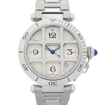CARTIER Pasha grid Wrist Watch W31040H3 Automatic Stainless Steel Used mens