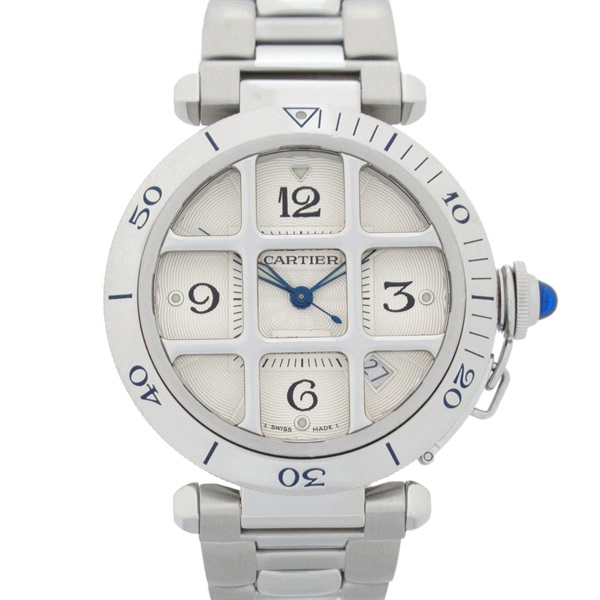 CARTIER Pasha grid Wrist Watch W31040H3 Automatic Stainless Steel Used mens