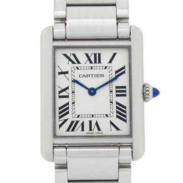 CARTIER Tank must LM Wrist Watch WSTA0052 Quartz Stainless Steel Used mens