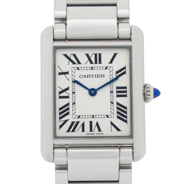 CARTIER Tank must LM Wrist Watch WSTA0052 Quartz Stainless Steel Used mens