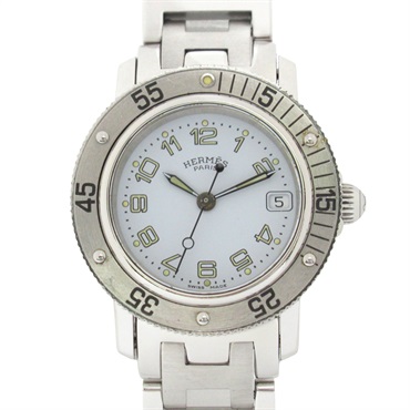 HERMES Clipper diver Wrist Watch CL5.210 Quartz Stainless Steel Used Women