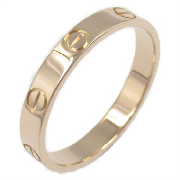 CARTIER Mini Love Ring 18KPG Pink Rose Gold Used unisex US size 9 #60