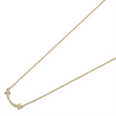TIFFANY＆CO T Smile Mini Necklace Pendant 18KPG Pink Rose Gold Used women