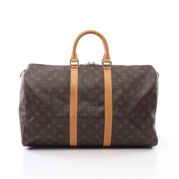 LOUIS VUITTON Keepall 45 travel hand bag M41428 Monogram leather Brown Used LV