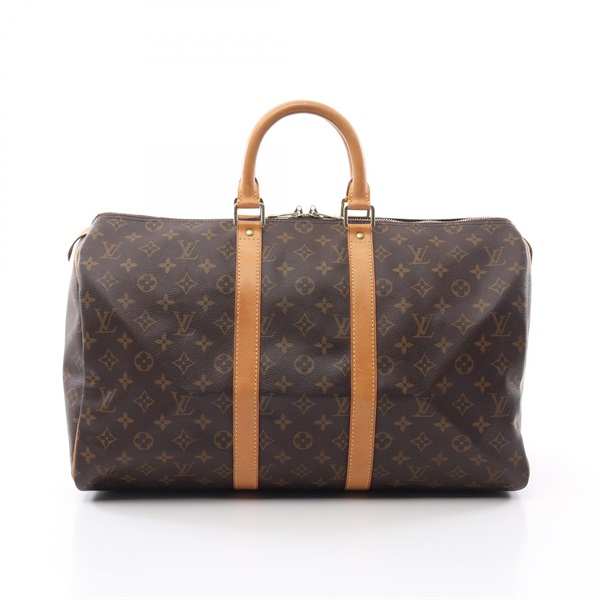 LOUIS VUITTON Keepall 45 travel hand bag M41428 Monogram leather Brown Used LV