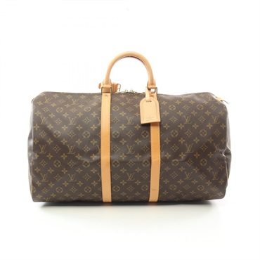 LOUIS VUITTON Keepall 55 travel hand bag M41424 Monogram leather Brown Used LV