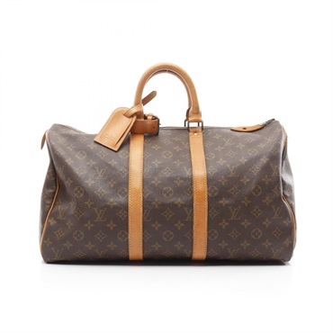 LOUIS VUITTON Keepall 45 travel hand bag M41428 Monogram leather Brown Used LV