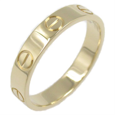 CARTIER Mini Love Ring 18KYG Yellow Gold Used women US size 5.25 #50