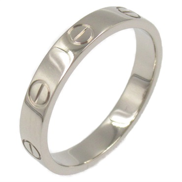 CARTIER Mini Love Ring 18KWG White Gold Used unisex US size 7.25 #55