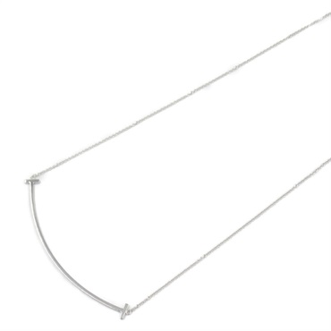 TIFFANY＆CO T Smile Large Necklace 18KWG White Gold Used women