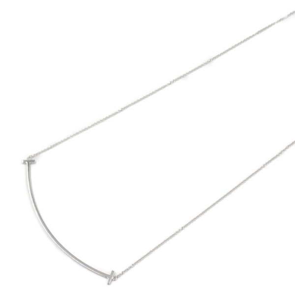 TIFFANY＆CO T Smile Large Necklace 18KWG White Gold Used women