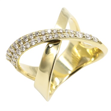 JEWELRY Diamond Ring 18KYG Yellow Gold Used women US size 6.75