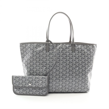 GOYARD Saint Louis PM Tote Bag canvas leather Gray Multicolor Used Women