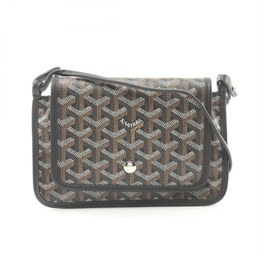 GOYARD plumet pouch wallet Shoulder Bag canvas leather Black Used crossbody