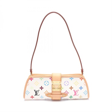 LOUIS VUITTON Shirley Shoulder Bag M40049 Monogram Multicolore leather Blanc