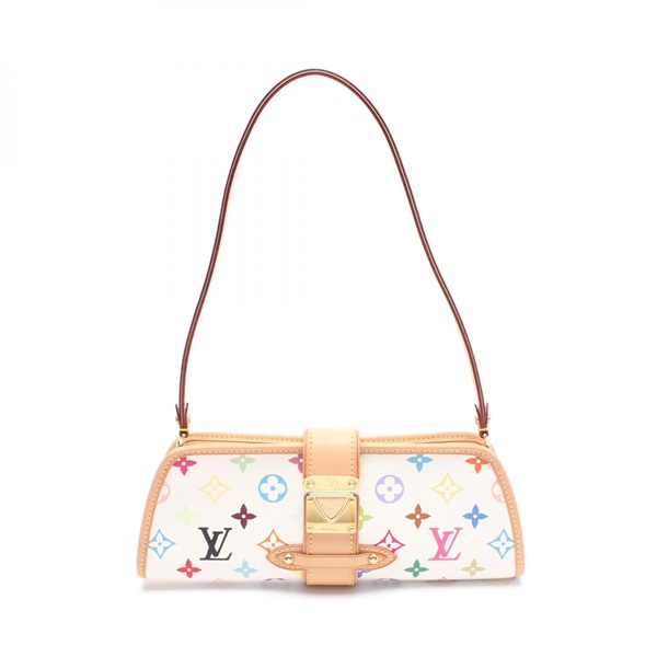LOUIS VUITTON Shirley Shoulder Bag M40049 Monogram Multicolore leather Blanc