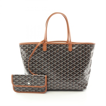 GOYARD Saint Louis PM Tote Bag canvas leather Black Brown Multicolor Used Women