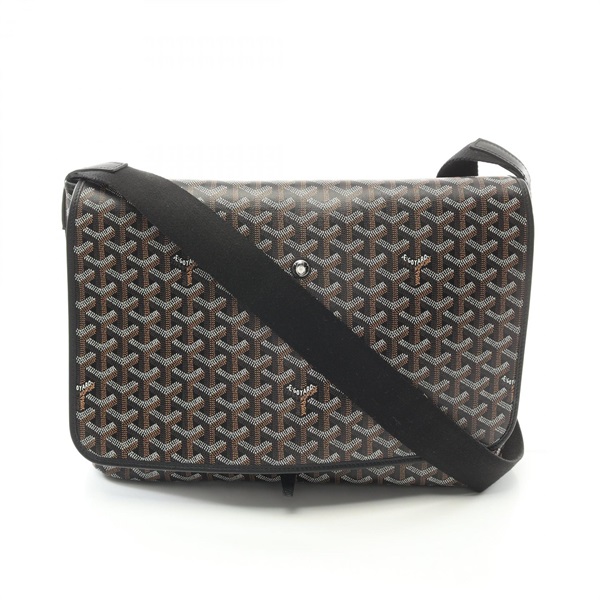 GOYARD Capecian MM Shoulder Bag canvas leather Black Brown White Used Women