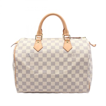 LOUIS VUITTON Speedy 30 Hand bag N41533 Damier Azur canvas leather White Used LV