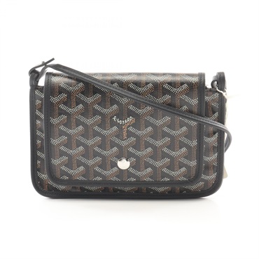 GOYARD plume pouch wallet Shoulder Bag crossbody canvas leather Black Used Women