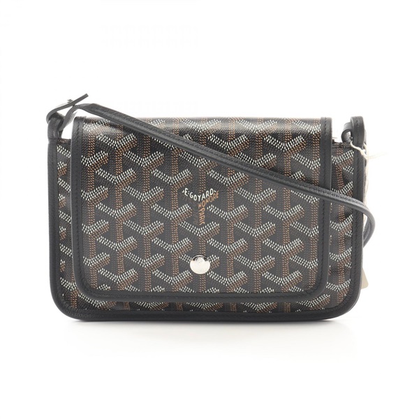 GOYARD plume pouch wallet Shoulder Bag crossbody canvas leather Black Used Women