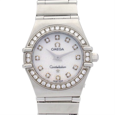 OMEGA Constellation Mini Diamond Wrist Watch 1460.75 Quartz SS Used Women
