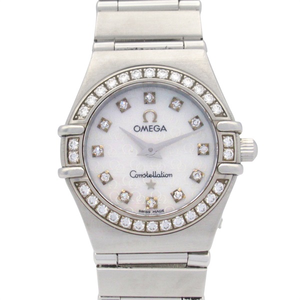 OMEGA Constellation Mini Diamond Wrist Watch 1460.75 Quartz SS Used Women