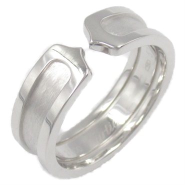 CARTIER C2 Ring 18KWG White Gold Used Unisex US size 7.75 #57