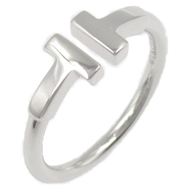 TIFFANY＆CO T wire Ring 18KWG White Gold Used Women US size 4.75