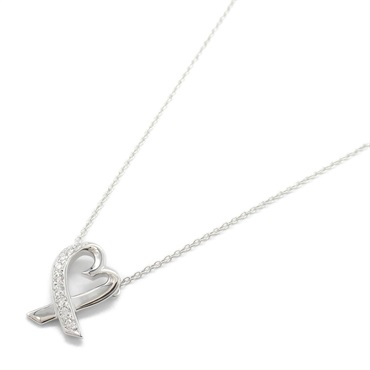 TIFFANY＆CO Loving Heart Diamond Necklace 18KWG White Gold Used women Pendant
