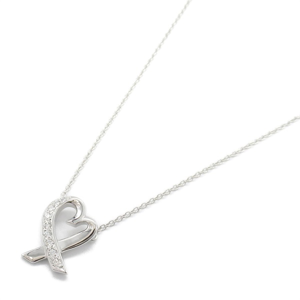 TIFFANY＆CO Loving Heart Diamond Necklace 18KWG White Gold Used women Pendant