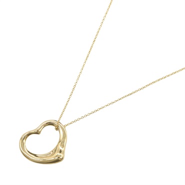 TIFFANY＆CO Open Heart Necklace Pendant 18KYG Yellow Gold Used women