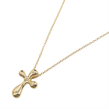 TIFFANY＆CO Cross Necklace Pendant 18KYG Yellow Gold Used women