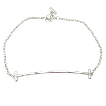 TIFFANY＆CO T Smile Medium Bracelet 18KWG White Gold Used unisex