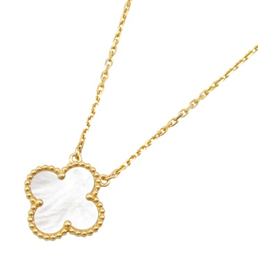 Van Cleef & Arpels Vintage Alhambra Necklace 18KYG Gold Mother of pearl Used