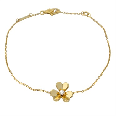 Van Cleef & Arpels Frivole Mini Diamond Bracelet 18KYG Yellow Gold Used Women