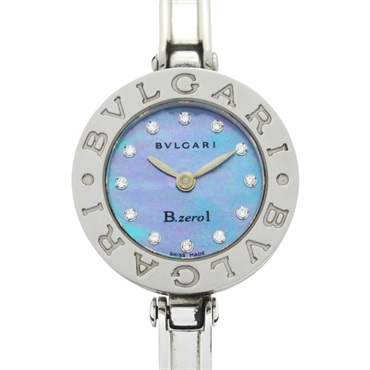 BVLGARI B-zero1 12P Diamond Wrist Watch BZ22S Quartz Stainless Steel Used Women