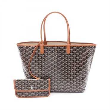 GOYARD Saint Louis PM Tote Bag canvas leather Black Brown Multicolor Used Women