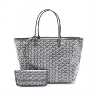 GOYARD Saint Louis PM Tote Bag canvas leather Gray Multicolor Used Women