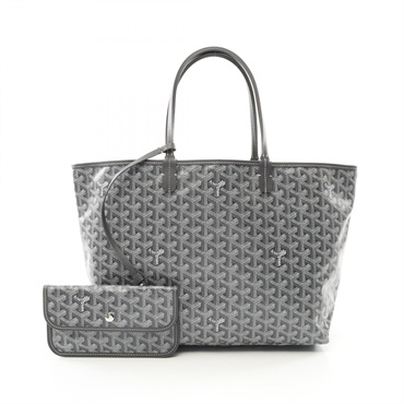 GOYARD Saint Louis PM Tote Bag canvas leather Gray Multicolor Used Women