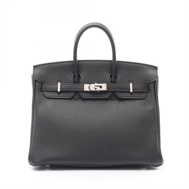 HERMES Birkin 25 Handbag A Togo leather Black Noir Used Women SHW