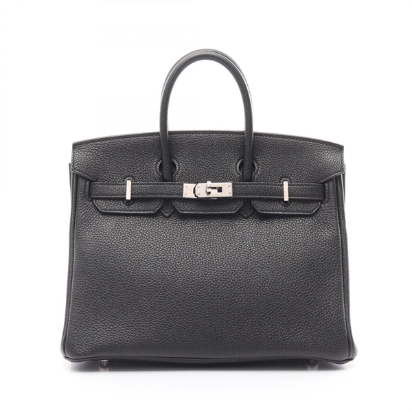 HERMES Birkin 25 Handbag A Togo leather Black Noir Used Women SHW