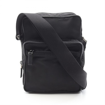 PRADA VIAGGIO crossbody Shoulder Bag V406 Nylon Saffiano leather Black Used