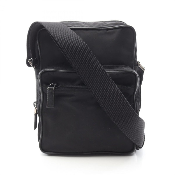 PRADA VIAGGIO crossbody Shoulder Bag V406 Nylon Saffiano leather Black Used