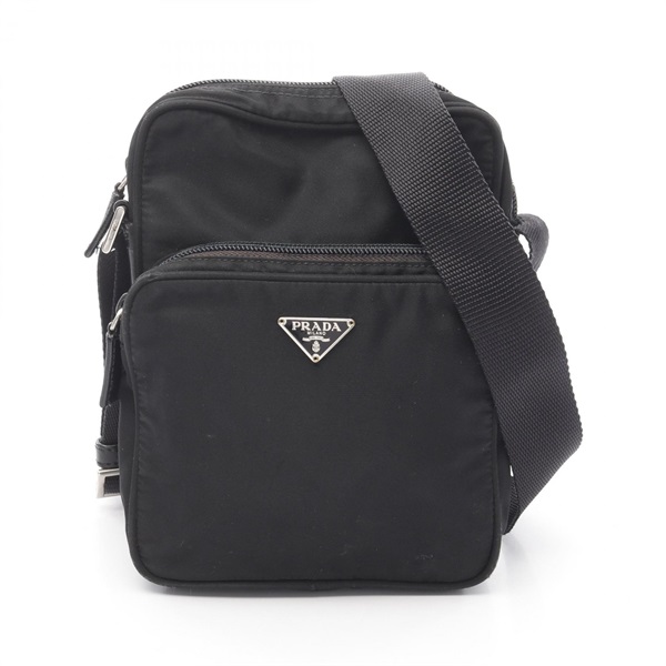 PRADA Shoulder Bag crossbody BT0169 Nylon leather Black Used Women logo